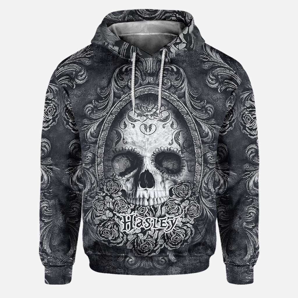 Tête de mort florale - Sweat à capuche et leggings personnalisés avec tête de mort