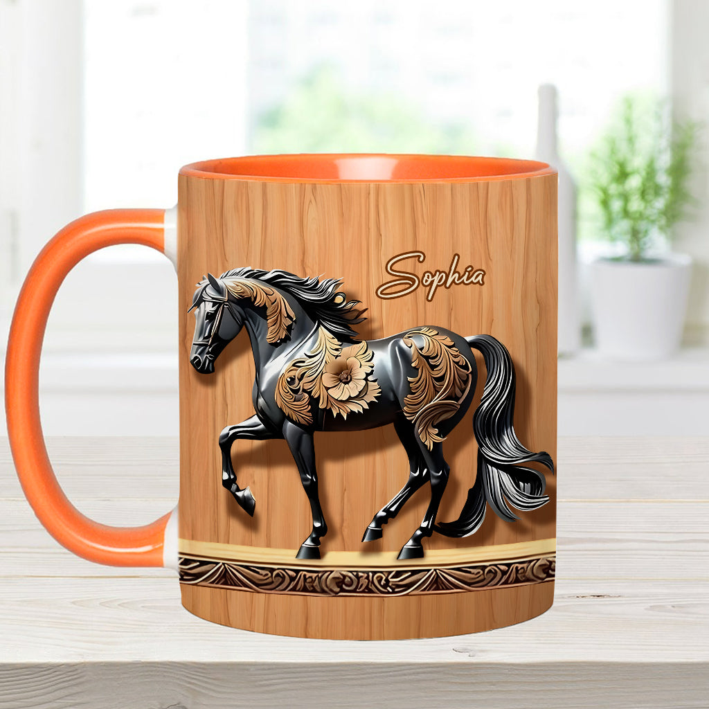Mug personnalisé Black Horse - Motif cheval