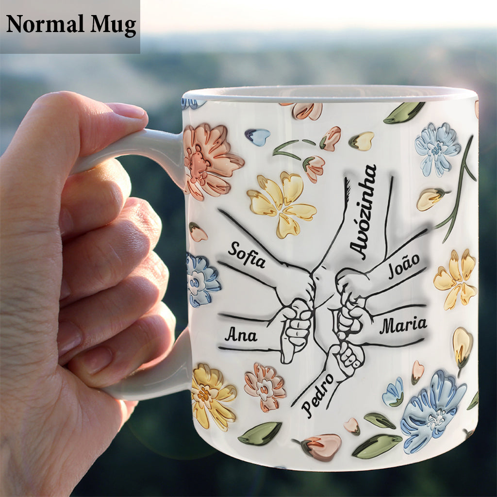 Avó Floral - Mug personnalisé pour grand-mère