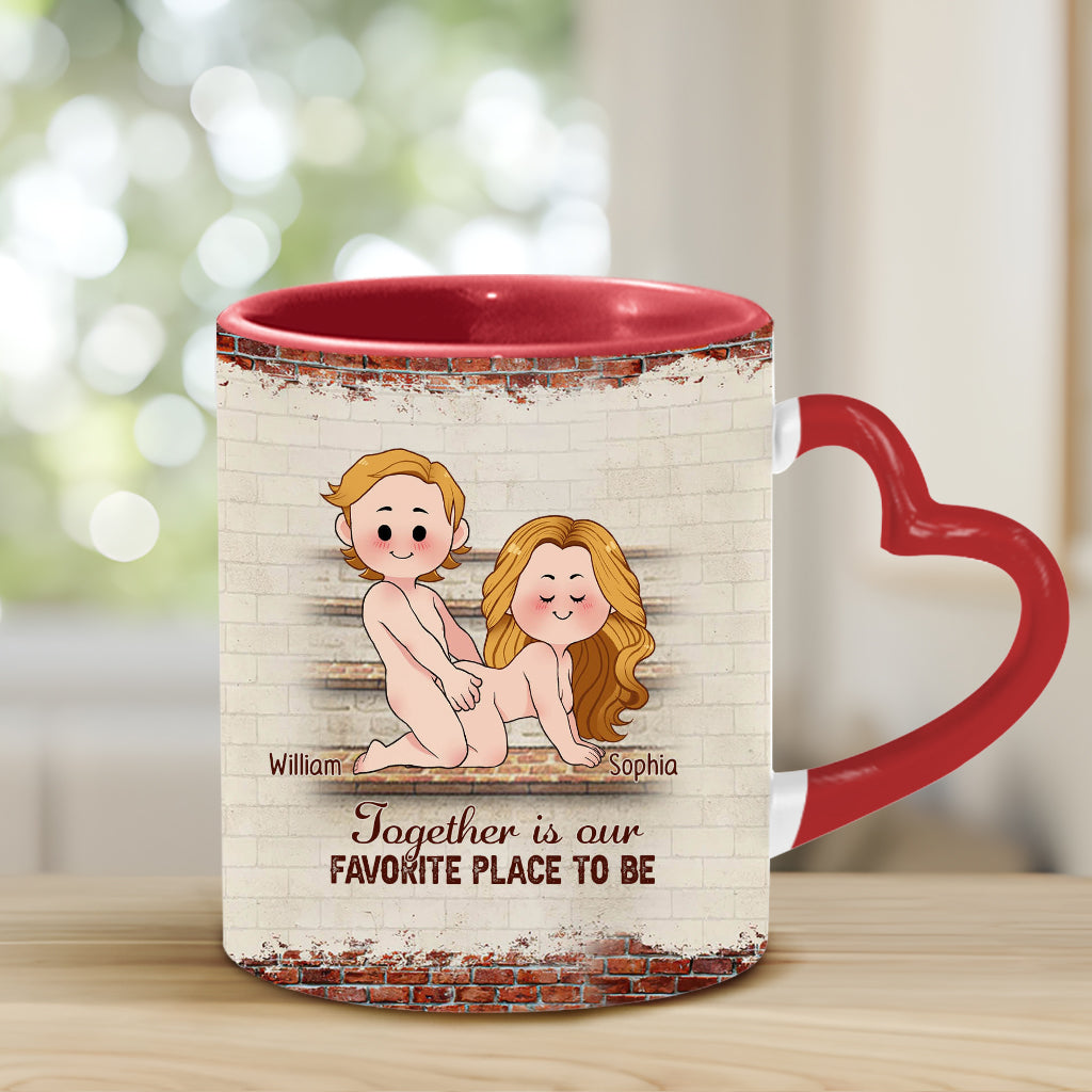 Je t'aime - Mug personnalisé pour couple avec anse en forme de cœur
