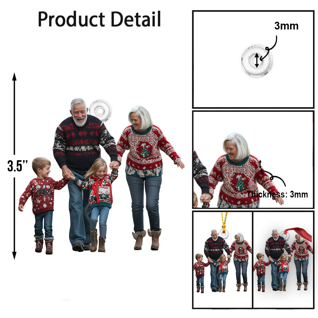 Ornement photo personnalisé - Ornement familial personnalisé de forme personnalisée