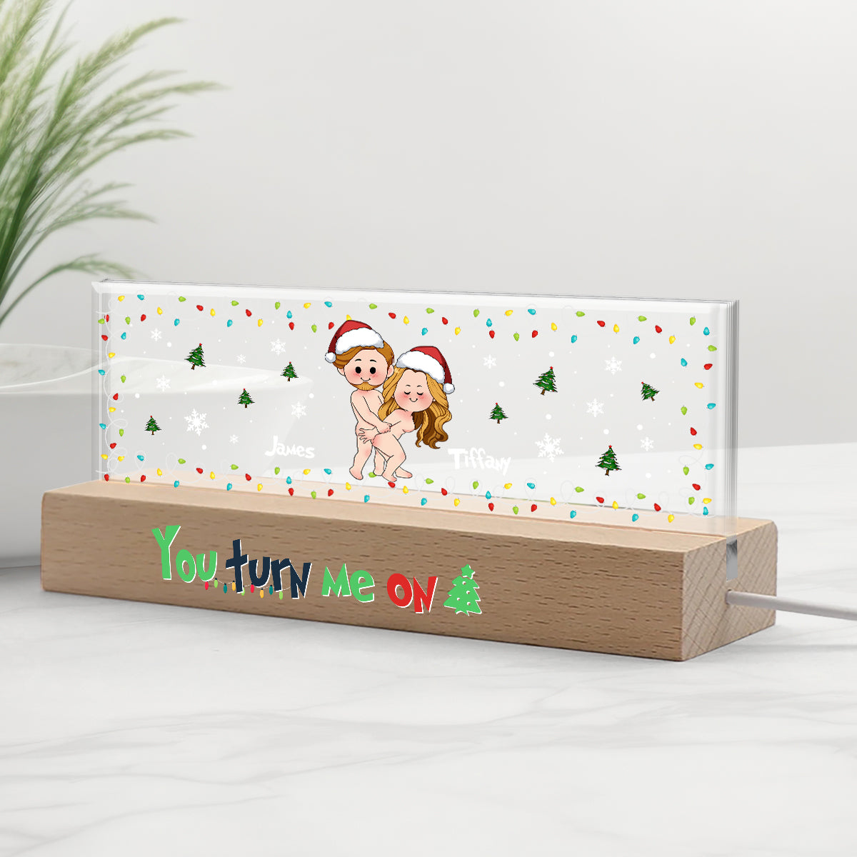 You Turn Me On - Personalized Couple Custom LED Night Light