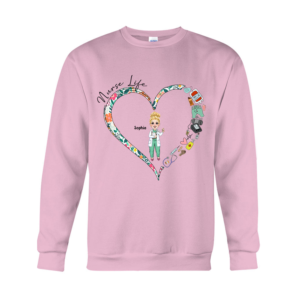 Vie d'infirmière - T-shirt et sweat à capuche personnalisés pour infirmières