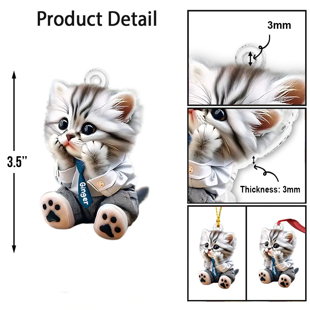 Chat mignon - Ornement personnalisé en forme de chat