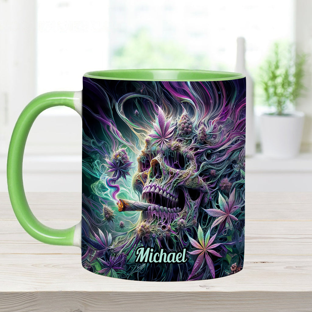 Mug personnalisé « Crâne magique » avec motif cannabis