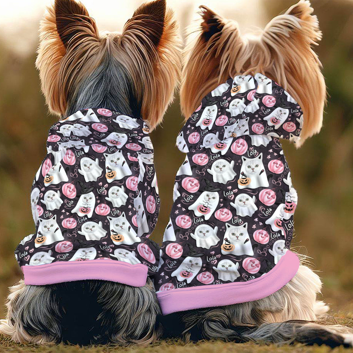 Sweat à capuche personnalisé pour chien et chat fantôme mignon d'Halloween