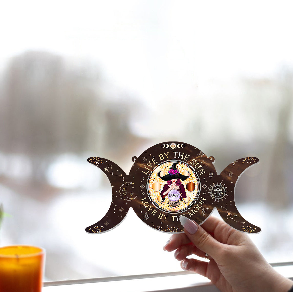 Comme en haut, comme en bas - Attrape-soleil personnalisé à suspendre à la fenêtre, inspiré des sorcières 