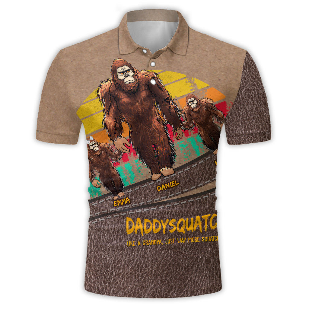 T-shirt polo personnalisé Dadsquatch pour papa