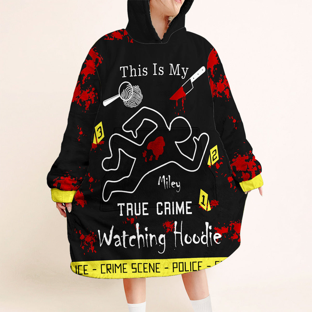 Voici mon sweat à capuche True Crime Watcher - Sweat à capuche couverture personnalisé