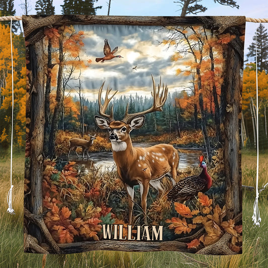 Couverture de chasse personnalisée Vintage Hunting Forest
