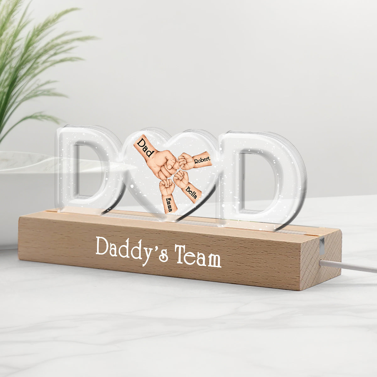 Veilleuse LED personnalisée pour papa - Équipe de papa