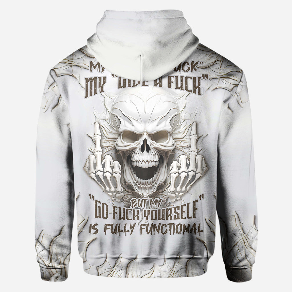 T-shirt personnalisé à motif crâne blanc sarcastique - T-shirt intégral à motif crâne