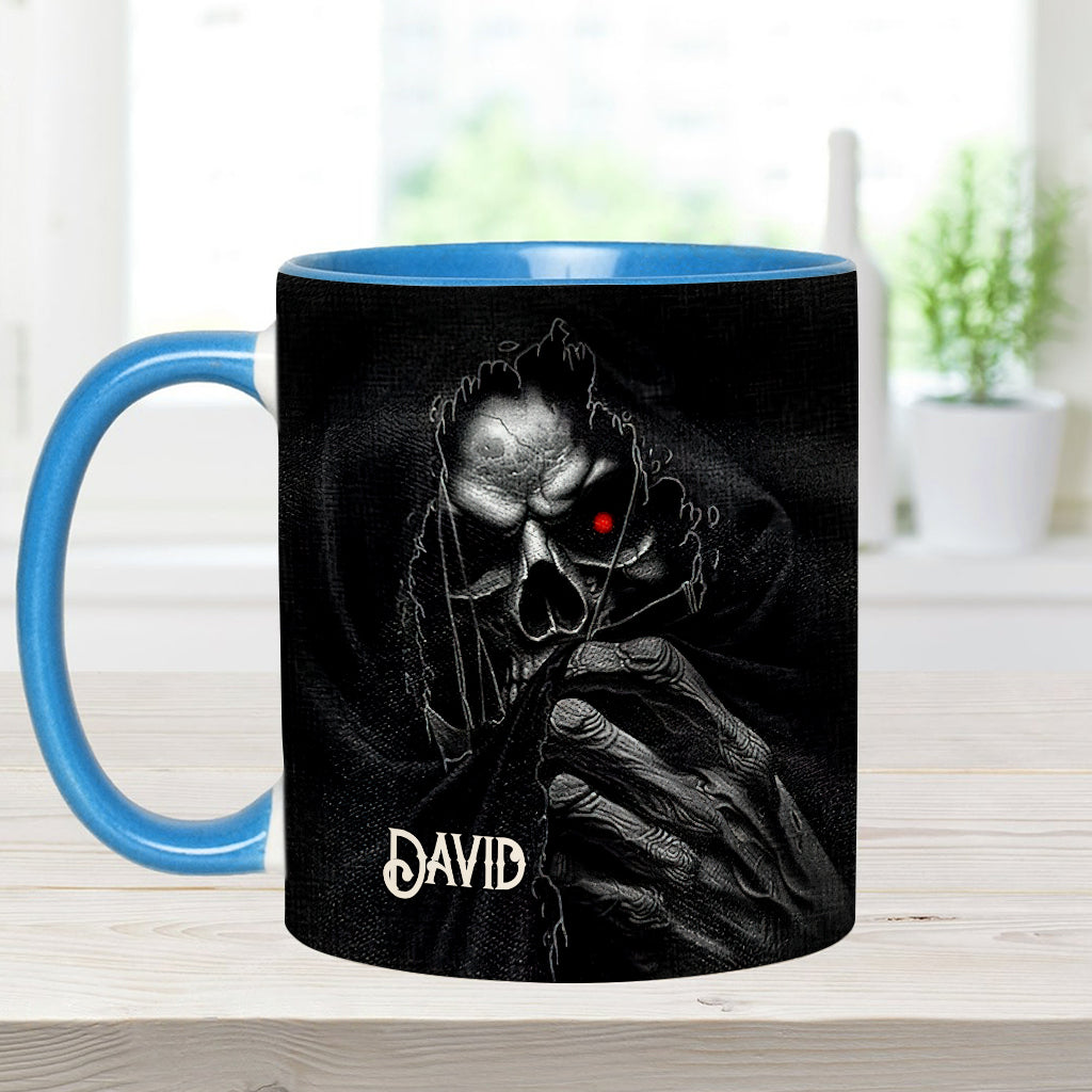 Mug personnalisé « Le Visage Caché » avec motif crâne