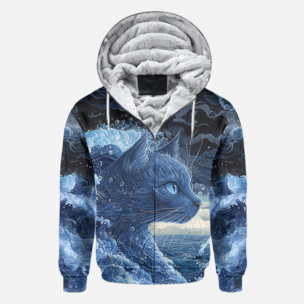 T-shirt à motif chat bleu - La vague du chat bleu