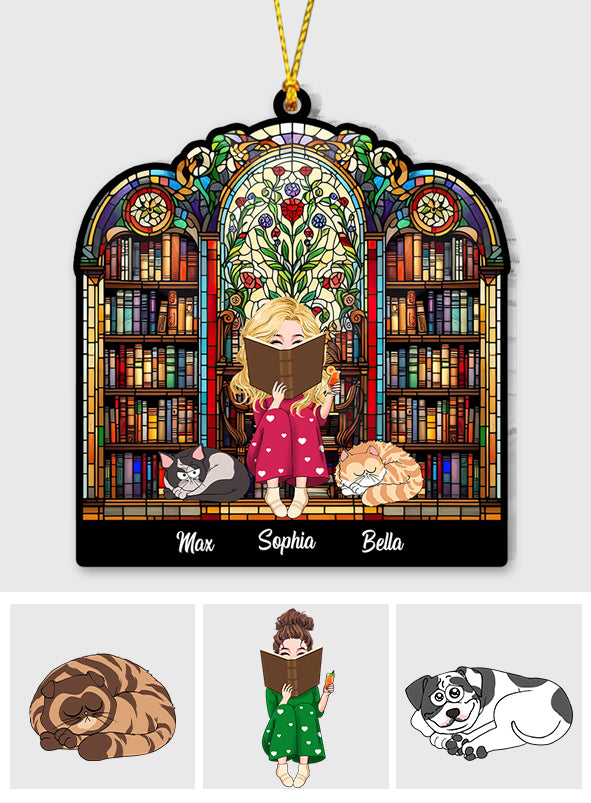 Juste une fille qui aime les livres - Ornement personnalisé en forme de livre