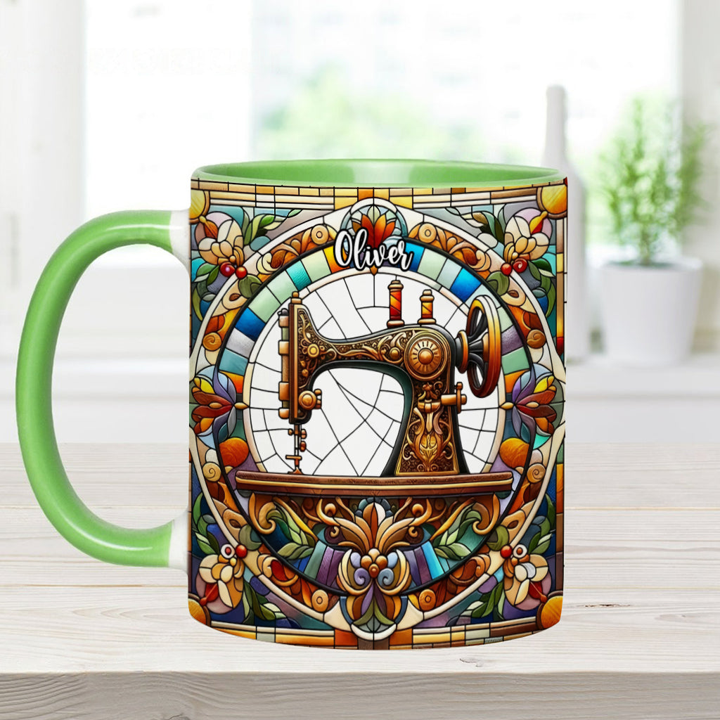 Mug personnalisé « Machine à coudre colorée » - Motif couture
