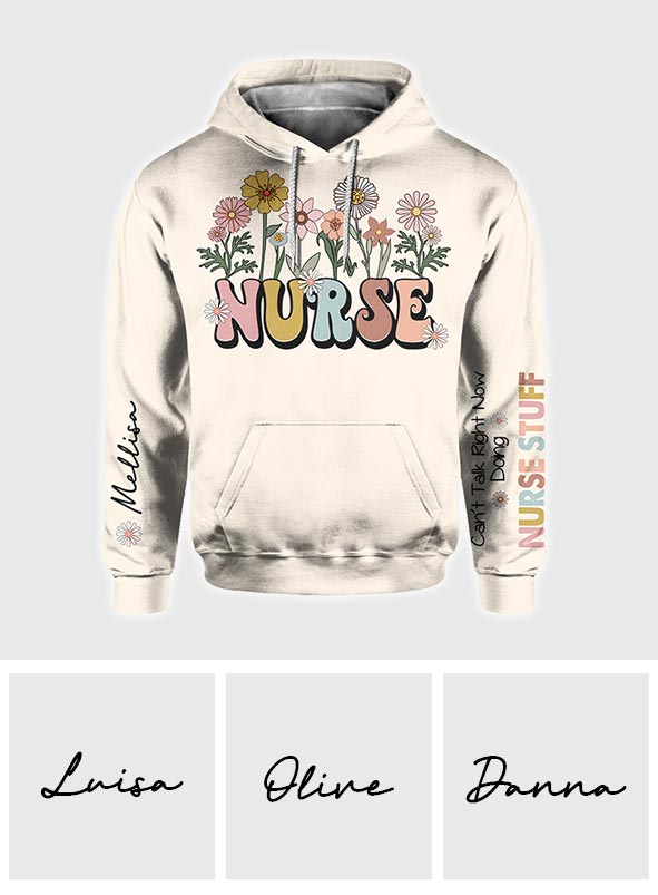 Je ne peux pas parler maintenant, je fais mon boulot d'infirmière - T-shirt personnalisé intégral pour infirmière