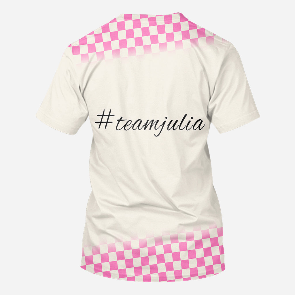 En octobre, on porte du rose - T-shirt personnalisé intégral pour la sensibilisation au cancer du sein