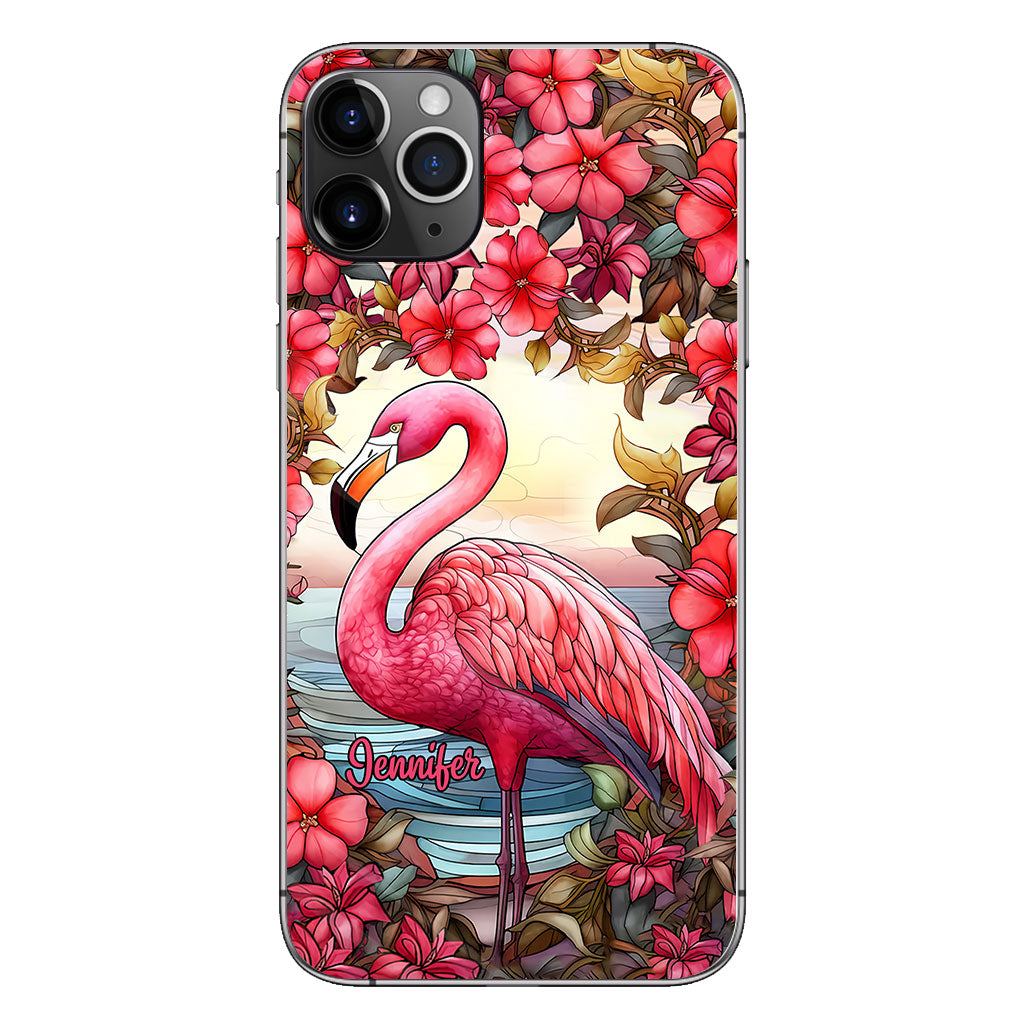 Coque de téléphone personnalisée flamant rose « J’adore les flamants roses »