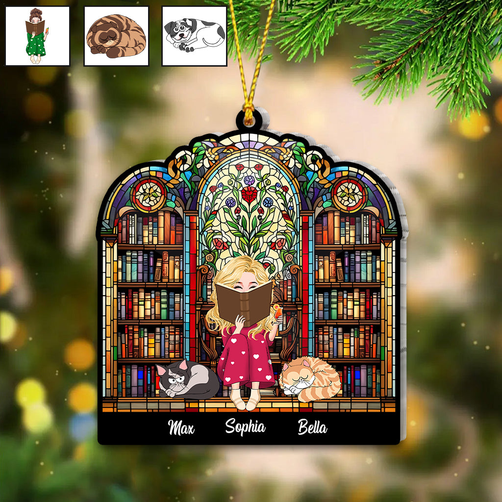 Juste une fille qui aime les livres - Ornement personnalisé en forme de livre