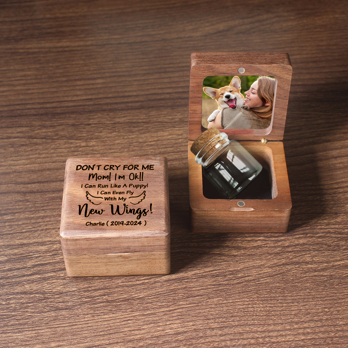 Don't Cry For Me I'm Ok - Personalized Dog Pet Fur Keepsake