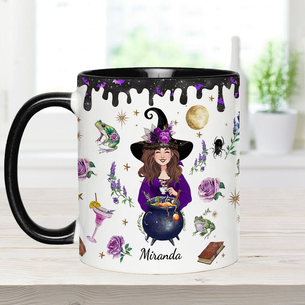 This Witch Need Coffee Before Any Hocus Pocus - Personalized Witch Accent Mug