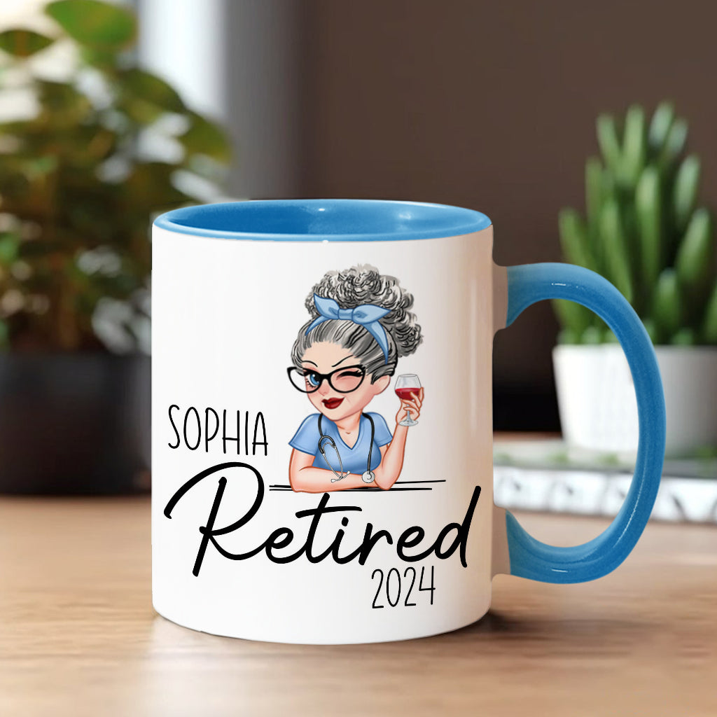 Being Is A Retired Nurse Is An Honor - Personalized Nurse Accent Mug