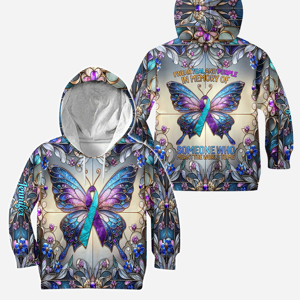 I Wear Teal And Purple - Personalized Suicide Prevention Hoodie and Leggings