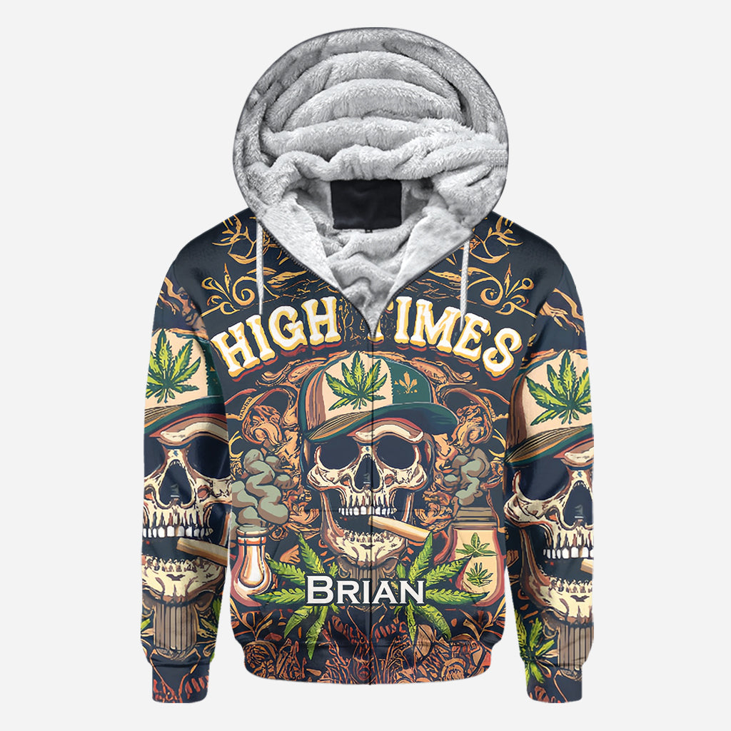 T-shirt personnalisé High Times Skull 420 - Motif cannabis intégral