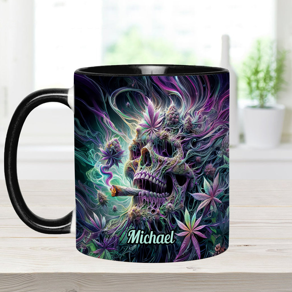 Mug personnalisé « Crâne magique » avec motif cannabis