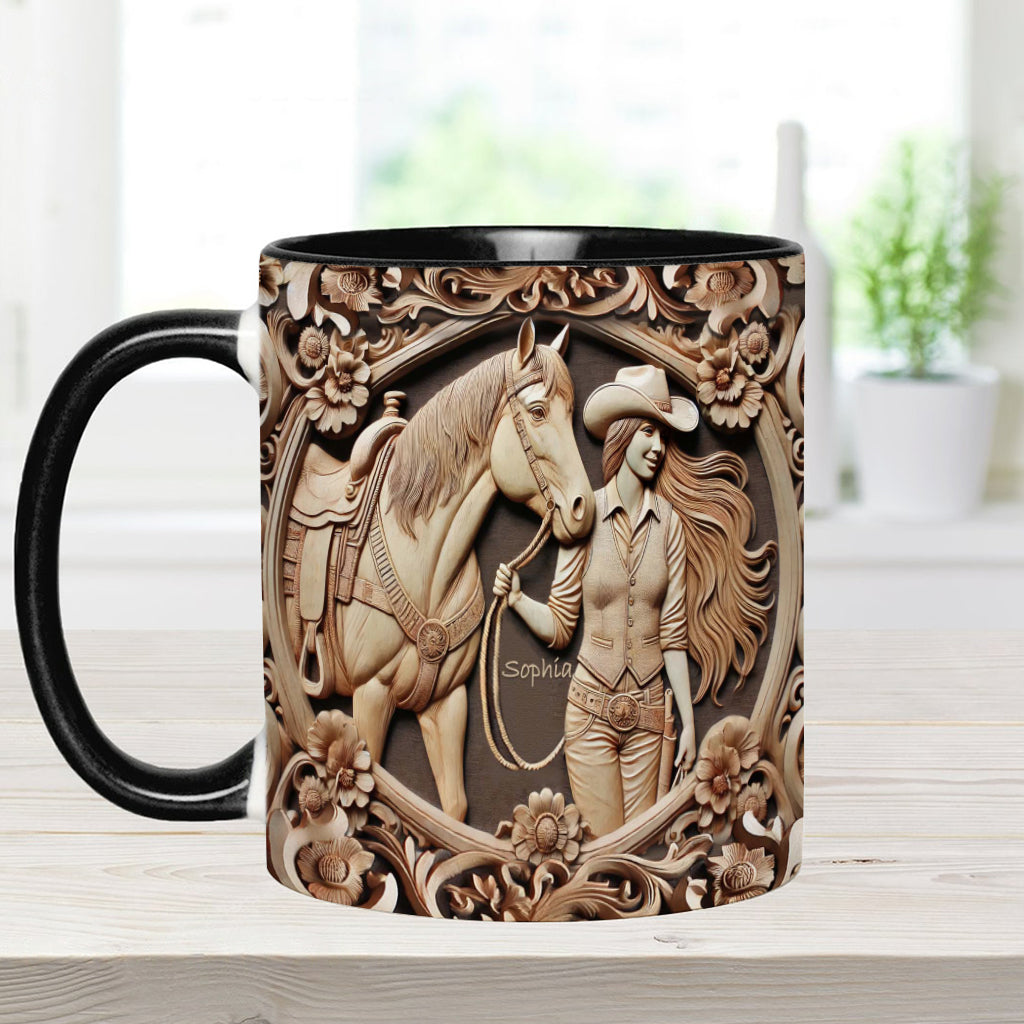 Mug personnalisé « Une fille et son cheval »
