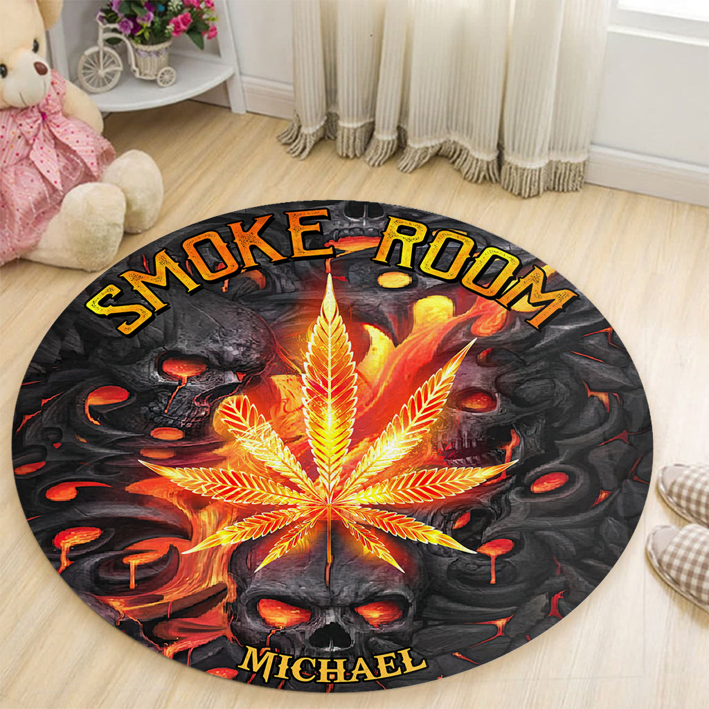 Tapis rond personnalisé pour fumoir - Weed Room