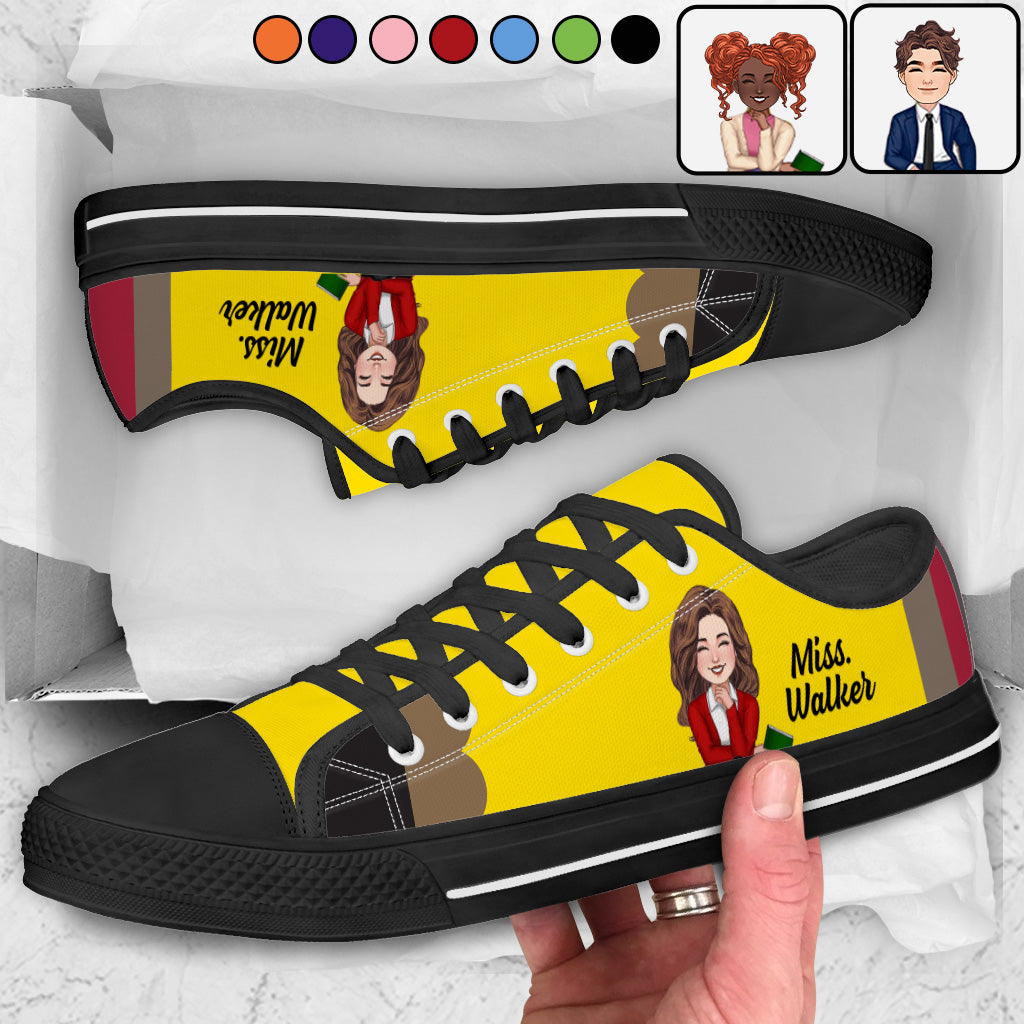 Crayon pour enseignant - Chaussures basses personnalisées pour enseignants