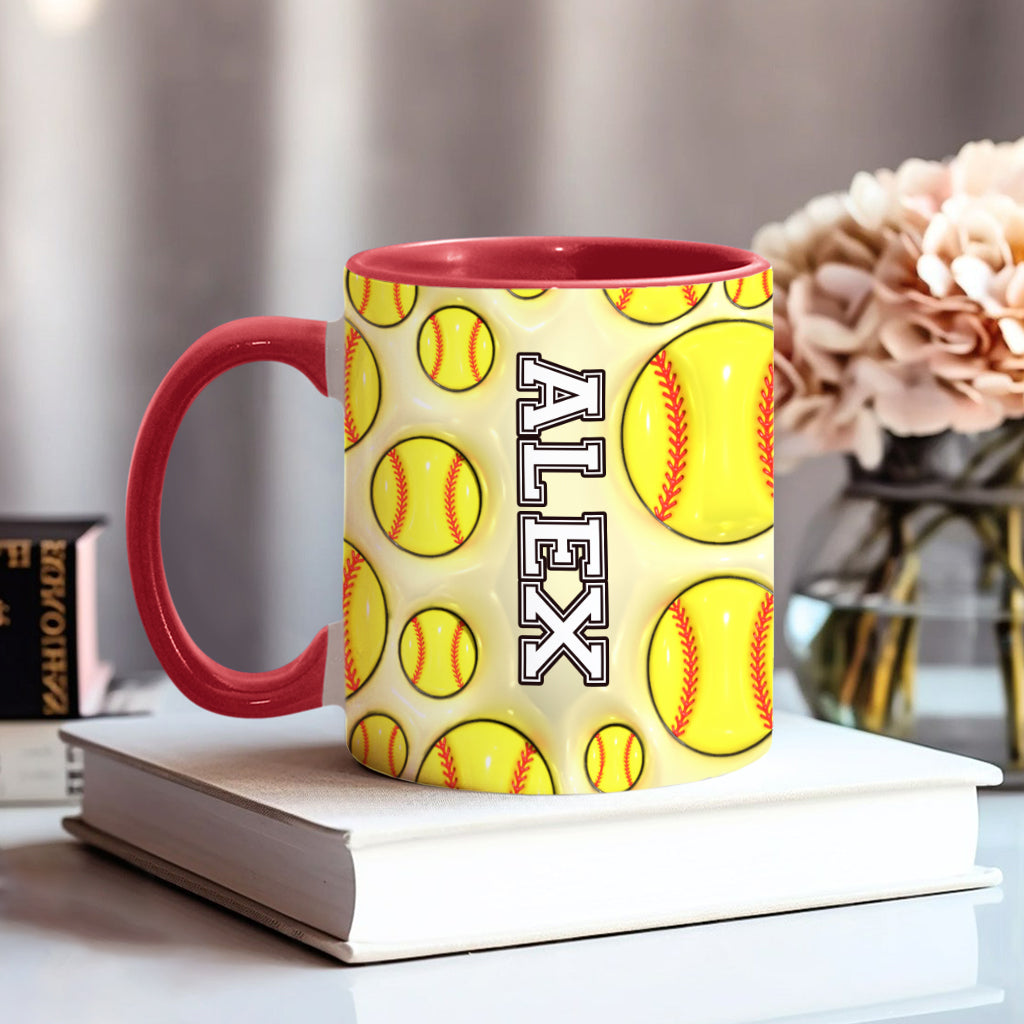 Softball Lovers - Personalized Softball Accent Mug