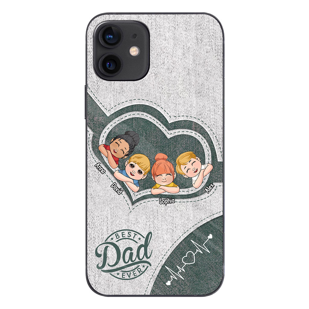 Dad's Heart Best Dad Ever - Personalized Father Phone Case