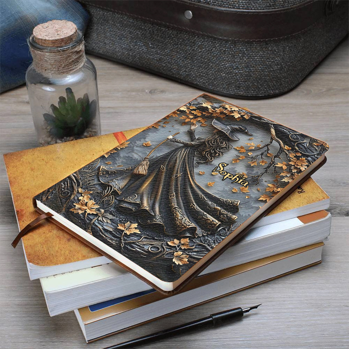 Beautiful Witch - Personalized Witch Leather Journal