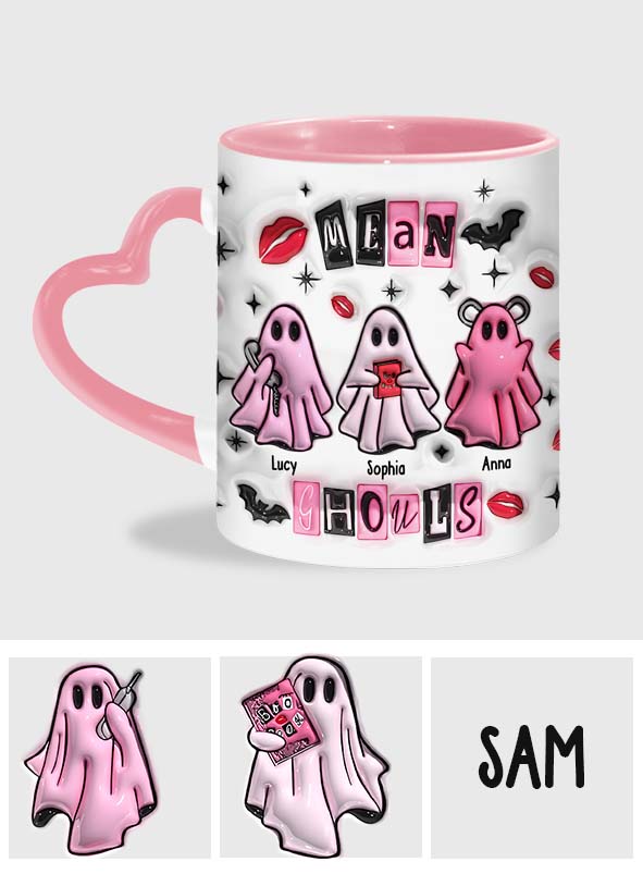 Mean Ghouls - Personalized Bestie Heart Handle Mug