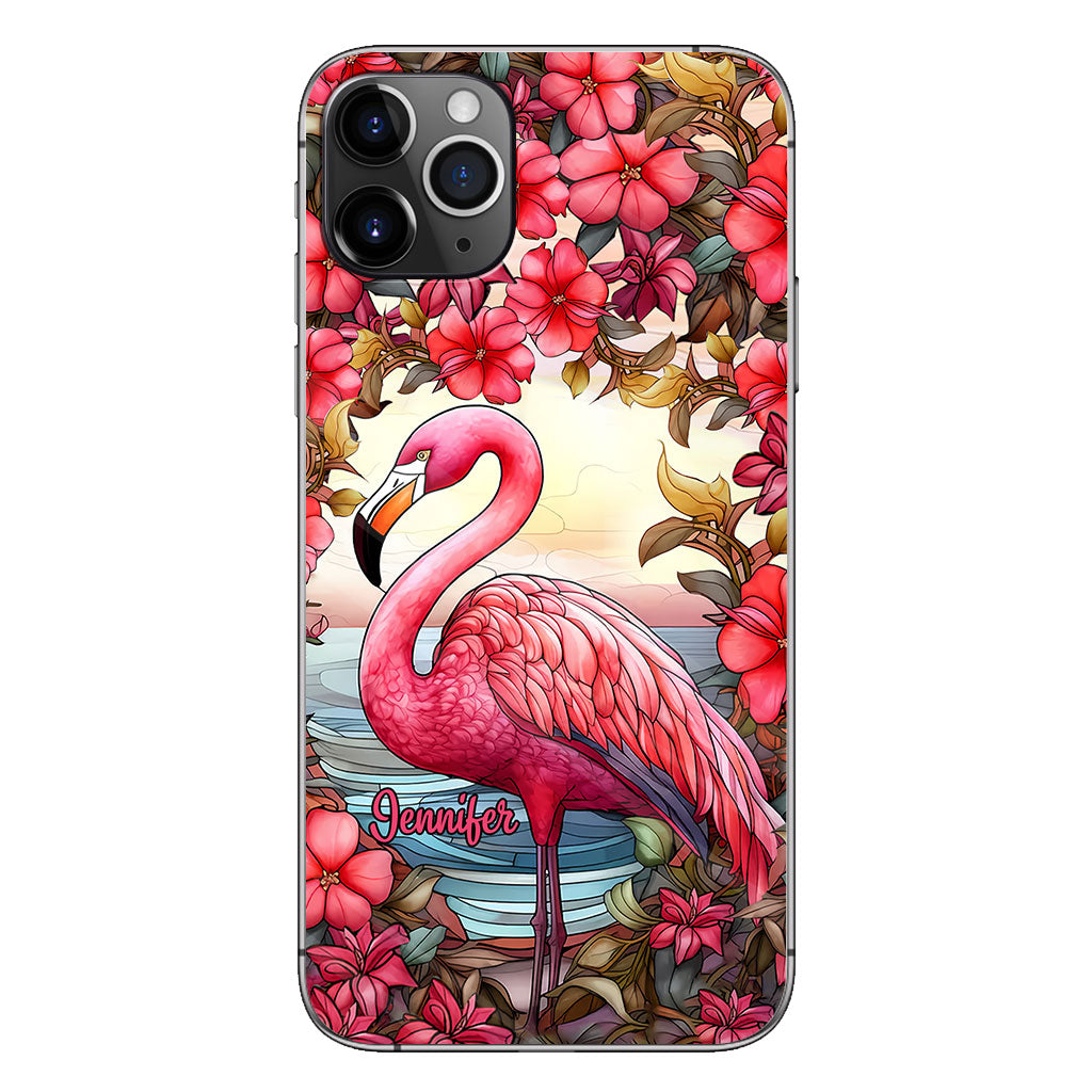 Coque de téléphone personnalisée flamant rose « J’adore les flamants roses »