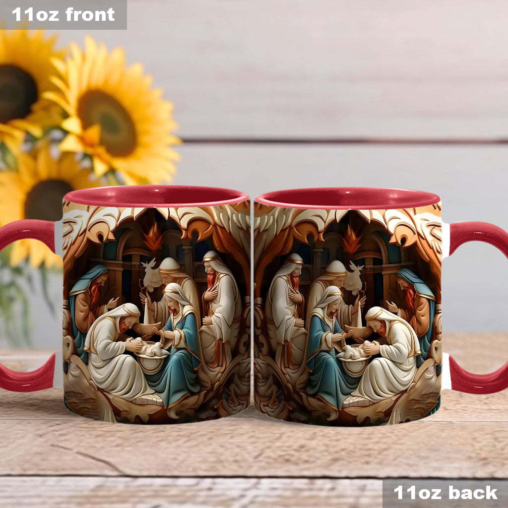 O Come Let Us Adore Him - Personalized Christian Accent Mug