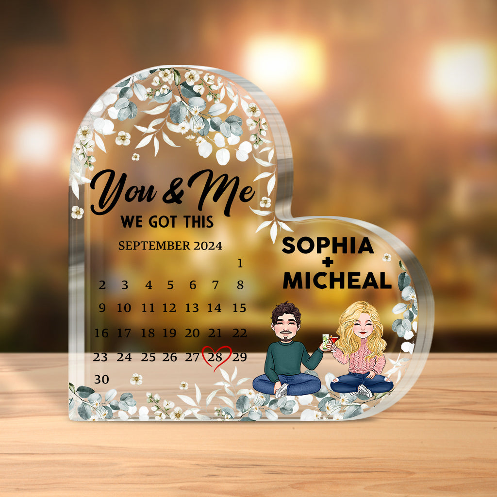 Toi et moi, on gère ça - Plaque acrylique personnalisée pour couple, forme sur mesure