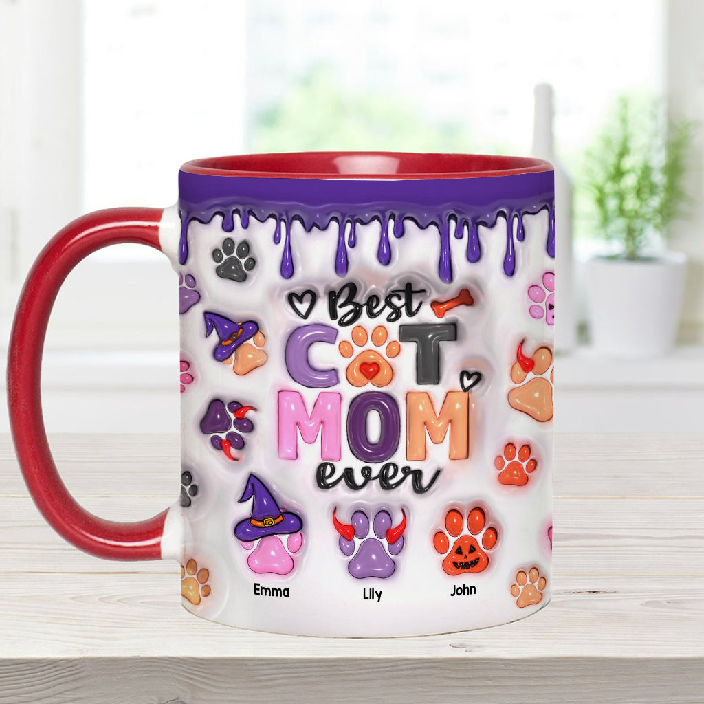 Best Dog Mom Cat Mom Dog Dad Cat Dad Ever - Personalized Dog Accent Mug