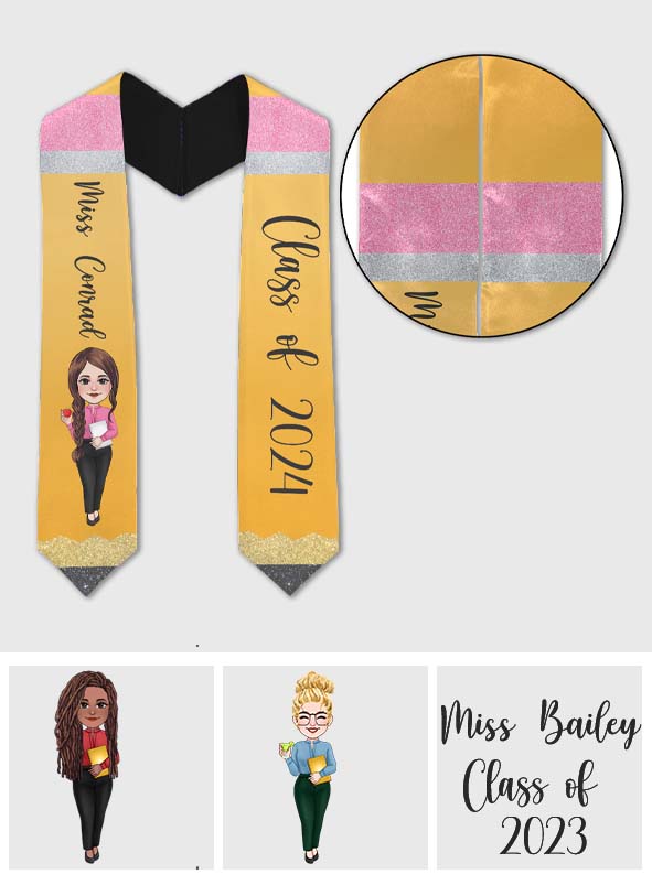 Écharpe de remise de diplôme pour enseignants - Écharpe de remise de diplôme personnalisée pour enseignants 