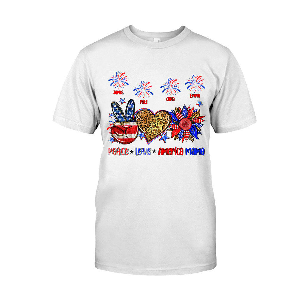 T-shirt et sweat à capuche personnalisés « Paix, Amour, Mamie Américaine, Maman » (tous titres) - Maman