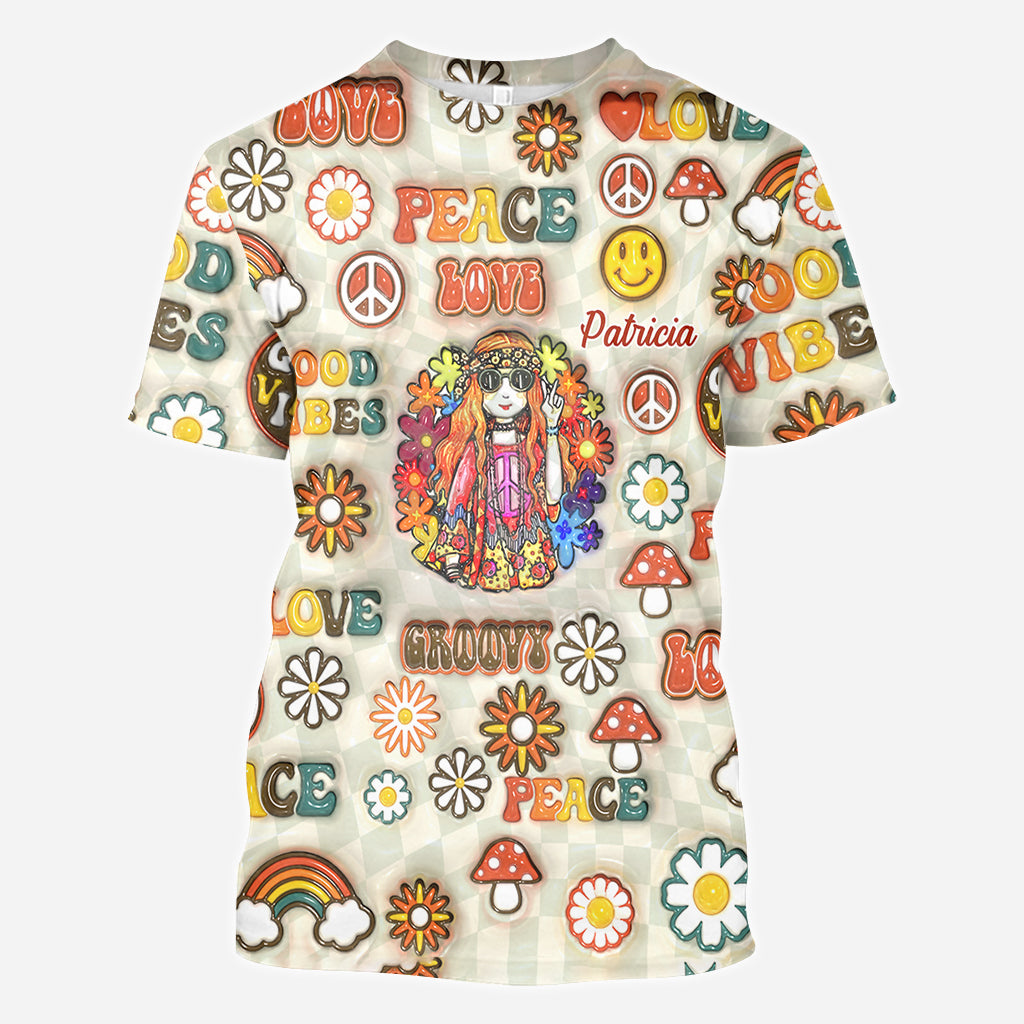 Hippie Soul Retro Multi Style - Personalized Hippie All Over Shirt