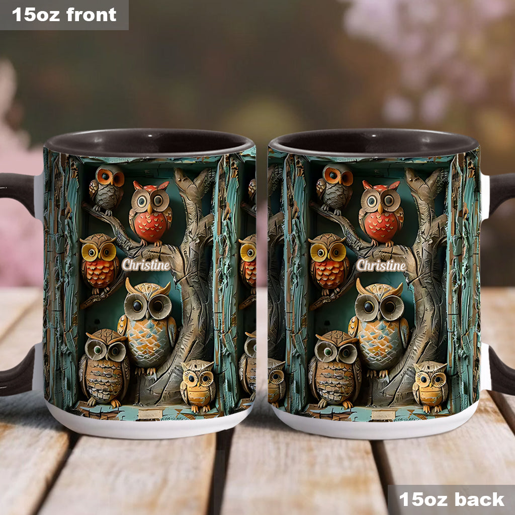 Mug personnalisé « Juste une fille qui aime les hiboux » avec motif hibou
