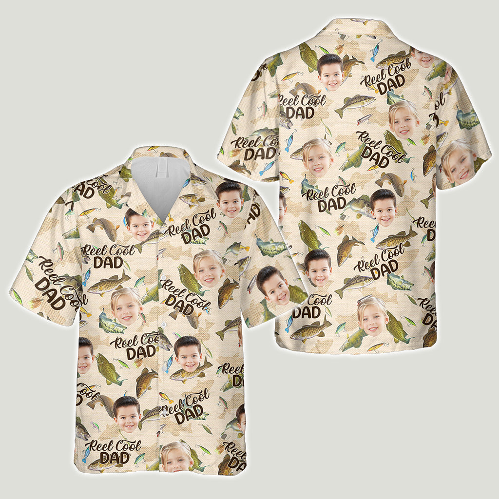 Reel Cool Dad - Personalized Fishing Hawaiian Shirt