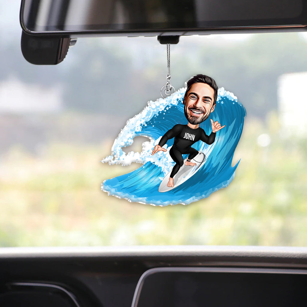 Everything Will Kill You so Choose Something Fun - Personalized Surfing Custom Shaped Car Ornament