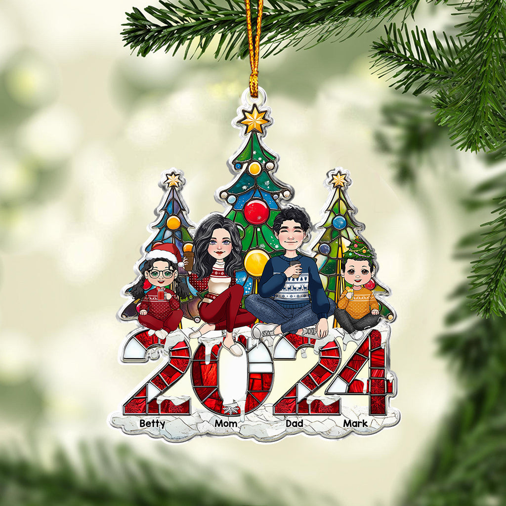 2024 Christmas Family - Personalized Family Custom Shaped Ornament