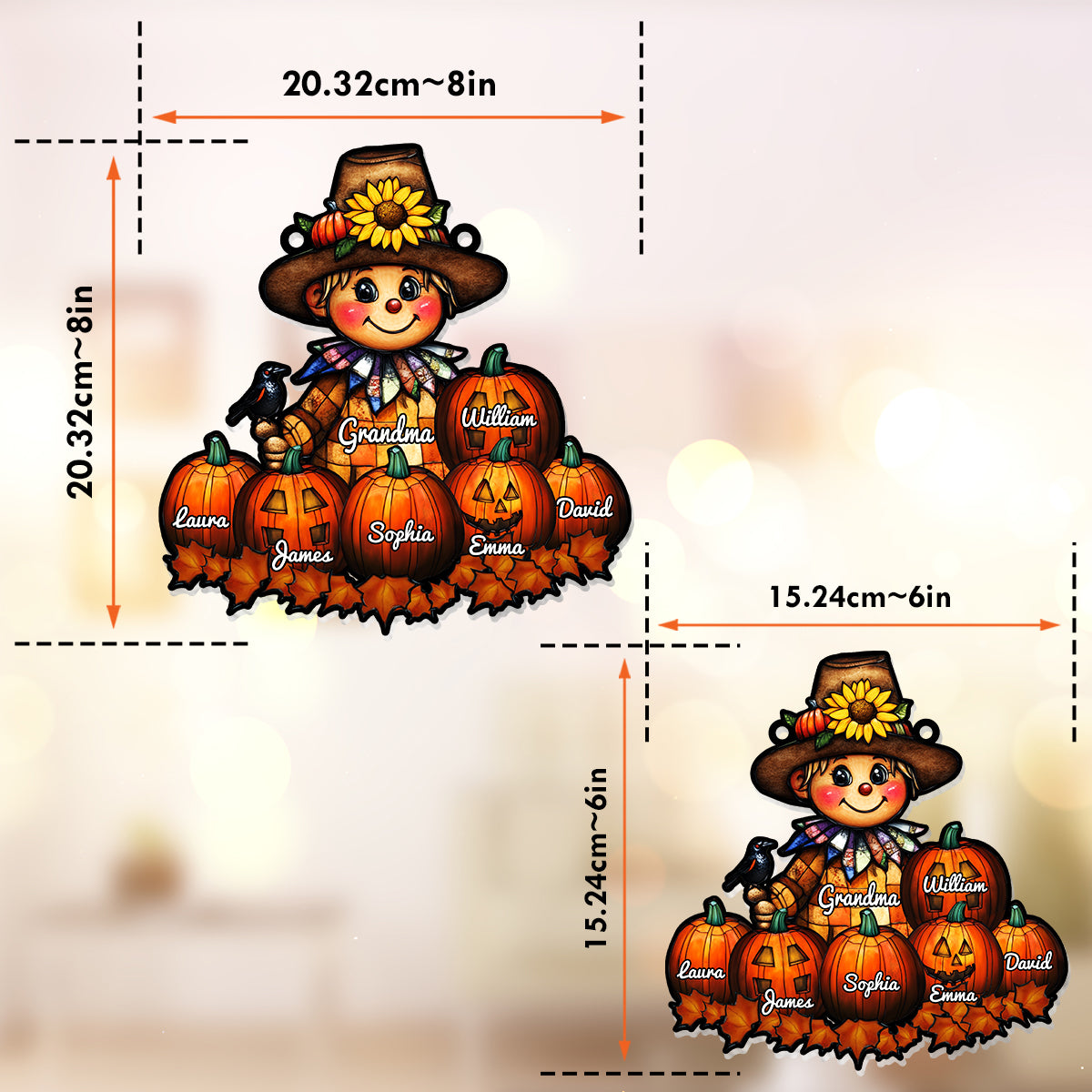 Grand-mère Automne - Ornement attrape-soleil personnalisé à suspendre à la fenêtre pour grand-mère