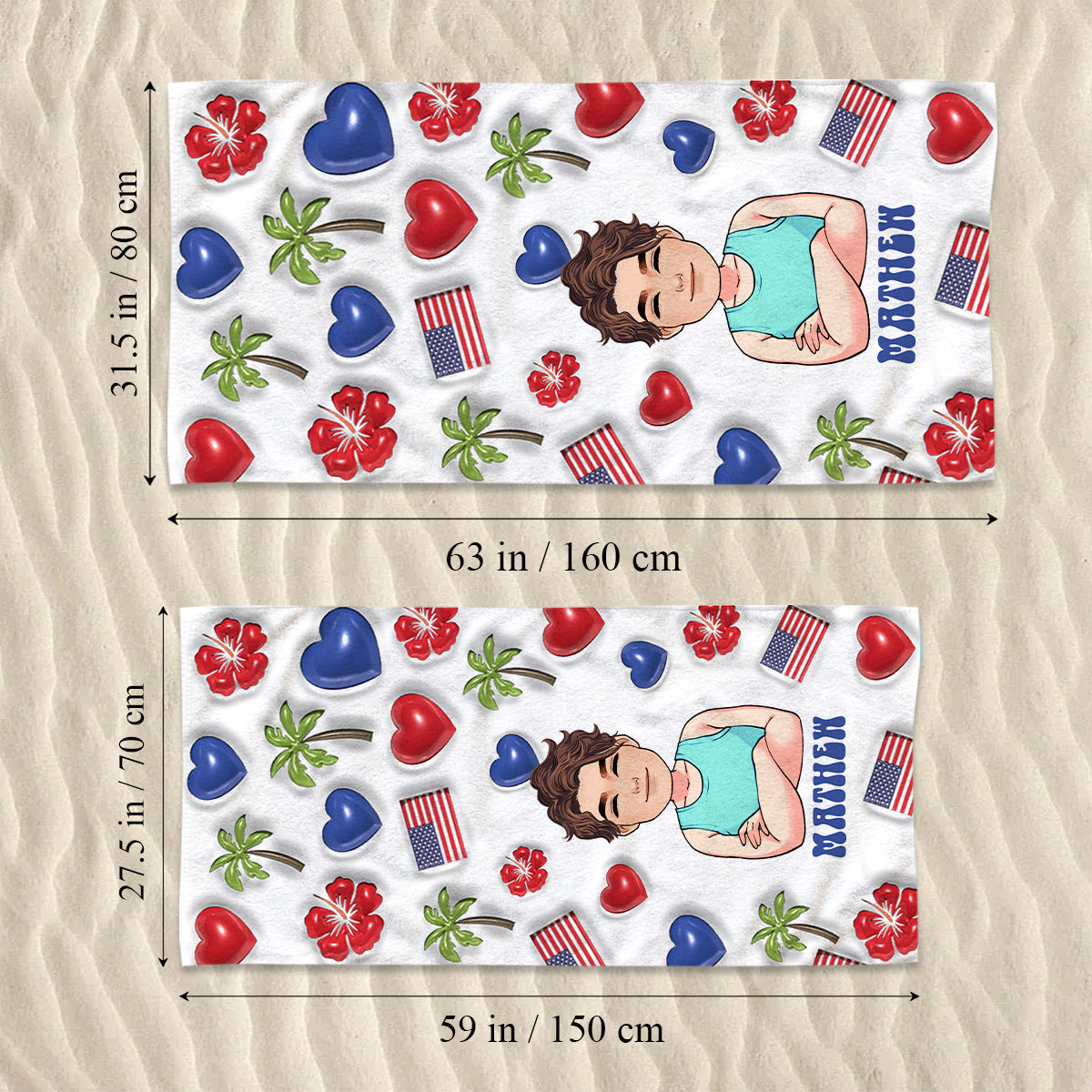 La vie est plus belle à la plage - Serviette de plage personnalisée pour les amoureux de la mer